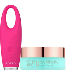 FOREO IRIS 2 Fuchsia Bundle Eye Massager + PM Eye Serum+ Hydrogel Eye Mask