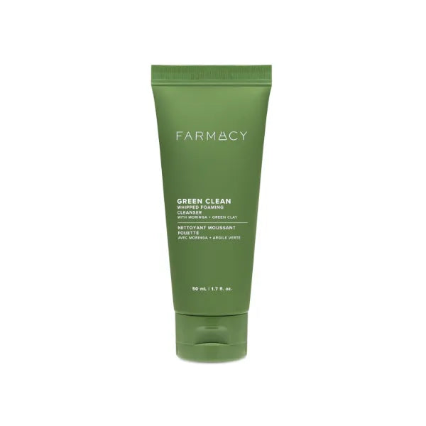 Farmacy Foaming Face Wash for Oily Skin - Whipped Greens Oil-Free Gentle Facial Cleanser & Exfoliator - Infused with Green Clay to Remove Impurities, Control Oil & Maintain Skin Hydration