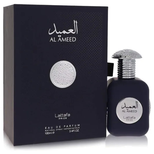 Lattafa Al Ameed Silver Eau De Parfum Spray for Unisex - 3.4 Fl Oz (Pack of 1)
