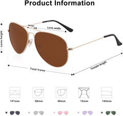 SOJOS Classic Aviator Polarized Sunglasses Mirrored UV400 Lens SJ1054
