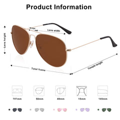 SOJOS Classic Aviator Polarized Sunglasses Mirrored UV400 Lens SJ1054