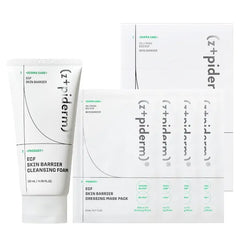 Zipiderm EGF Skin Barrier Set – Gentle Deep Cleansing Foam + Soothing Hydrating Dressing Sheet Masks (4EA), Korean Skincare Duo for Sensitive & Dry Skin, Cleanse & Soothe Care Kit