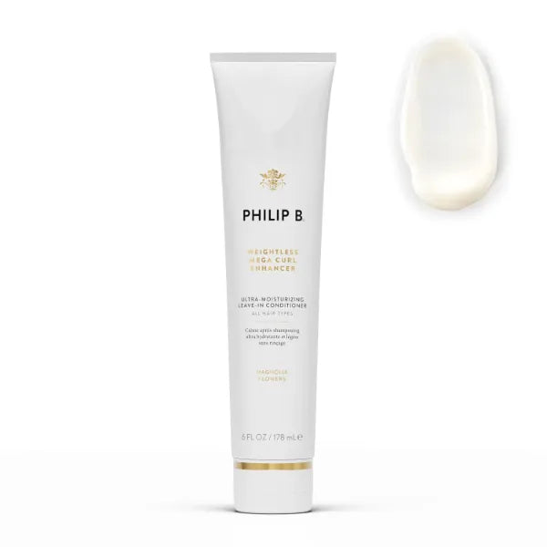 PHILIP B Weightless Mega Curl Enhancer Ultra-Moisturizing Leave-In Conditioner, Repairs Dry Strands, Tames Frizz, Magnolia Flower Scented - 6 oz