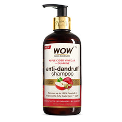 WOW Skin Science Apple Cider Vinegar Shampoo, Reduce Dandruff, Frizz, Split Ends For Hair Loss - Clean Scalp & Boost Gloss, Shine, Paraben, Sulfate Free For All Hair Types - 300ml
