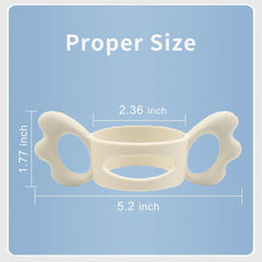 Khazna Baby Bottle Handles, Silicone Wide-Neck Baby Bottle Handle for NUK, for Avent, for Dr Browns, for Hegen Bottle and Other Dia 6-7cm Wide-Neck Bottle for Baby Gripping (Beige White)