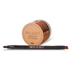 Swiss Beauty Beauty 2 in 1 Eyebrow and Gel Eyeliner (Black,7g)