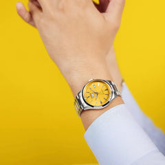 Citizen Men 40.2 mm Automatic Yellow Dial Stainless Steel Analog Watch