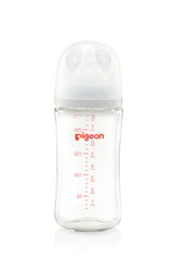 Pigeon Softouch Wide Neck Glass Nursing Bottle, Medium Nipple Size, BPA Free, 3 + Months, 240ml
