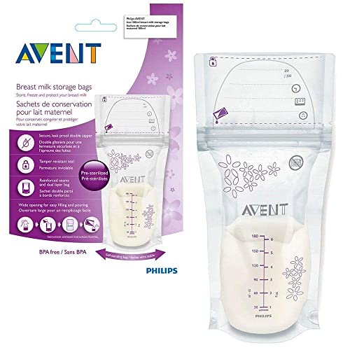 Philips AVENT Breast Milk Storage Bags, 180ml, 50 Bags