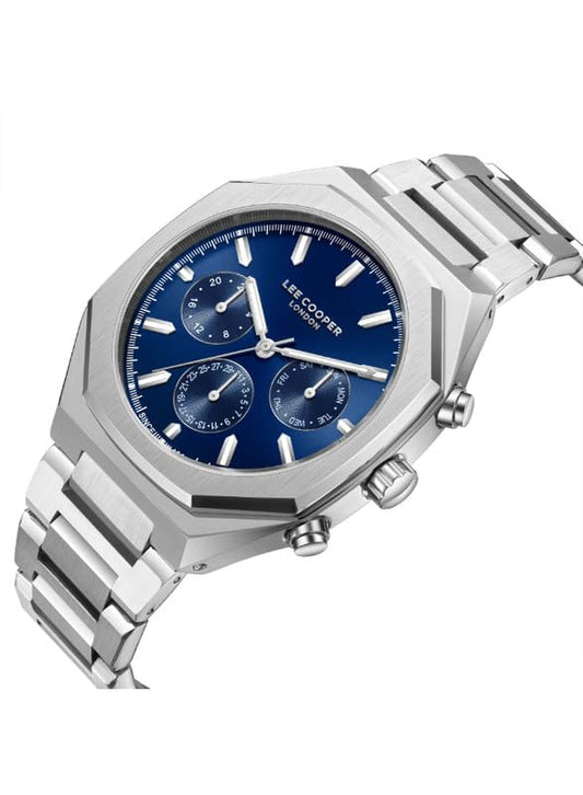 Lee Cooper Men's Watch, Multi Function Display and Metal Strap - LC08045.390, Silver