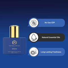 The Man Company Ocean Perfume For Men | Premium Luxury Long Lasting Fragrance Spray | Eau De Perfume 30ml (Pack Of 1)