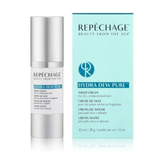 Repechage Hydra Dew Pure Night Cream for Dry Skin - Anti Aging Evening Cream with Peptides and Hyaluronic Acid, Diminishes Fine Lines and Wrinkles, 1fl oz.