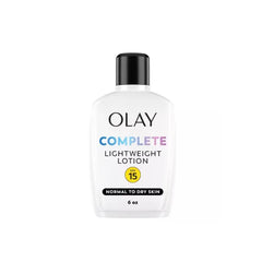 Olay Face Moisturizer, Complete with Sunscreen SPF 15, Daily Facial Lotion for Normal Skin, Lightweight Hydrating Broad Spectrum Sun Protection - Vitamin C, E, and Niacinamide - 6 Fl Oz (Pack of 2)