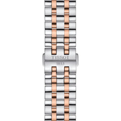 Tissot mens Classic Dream Stainless Steel Dress Watch Silver/Rose Gold T1294072203100