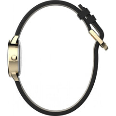 Timex Easy Reader Women's 25 mm Leather Strap Date Window Watch - Black/Goldtone