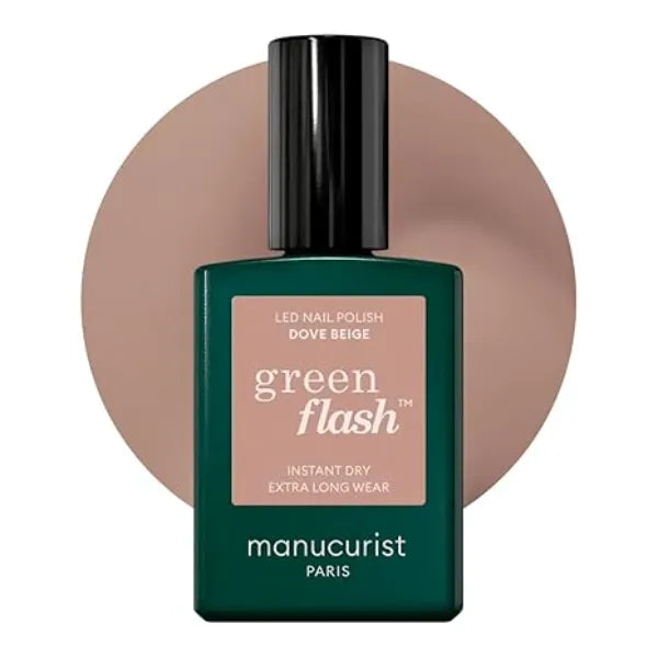 Manucurist Green Flash Nail Polish Dove Beige UV & LED Gel Nail Polish 12 Free, Bio-Sourced (84%) Professional Manicure Made in France 0.5 fl oz