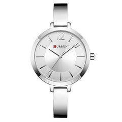 CURREN 9012 Quartz Round Dial Stainless Steel Strap Waterproof Watch for Women - Silver
