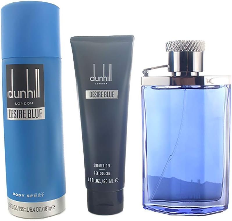 Alfred Dunhill Desire Blue - 3Pc Gift Set 3.4oz Edt Spray, 3oz Shower Gel, 6.oz Body Spray3 Stück