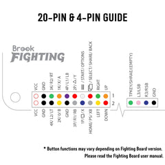 Brook Fighting Board Cable - 20-Pin Button and Joystick Harness with 4-Pin Button Harness, Button Joystick Harness DIY Builds/Arcade Stick/Fighting Board Accessories
