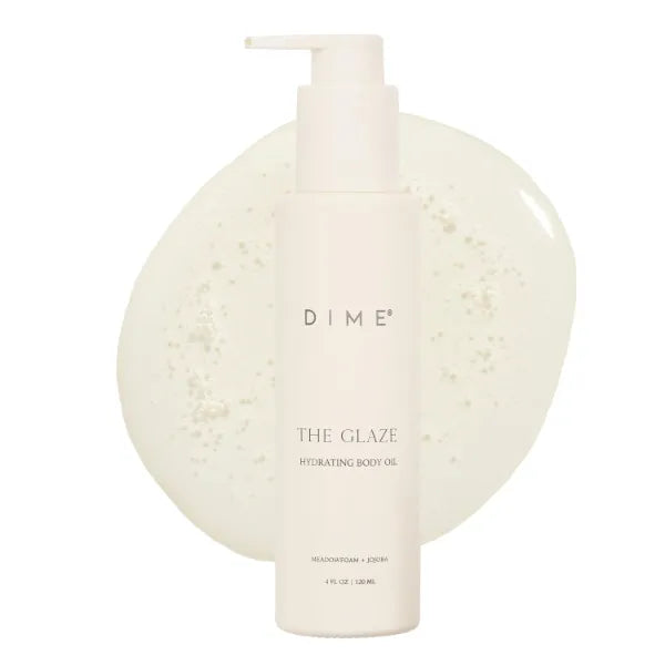 Dime Beauty Glaze Body Oil, Hydrating, Non-Greasy Massage Oil, Argan and Jojoba Oil for Skin, Bath Oil for All Over Body Glow, 4 oz / 120 ml