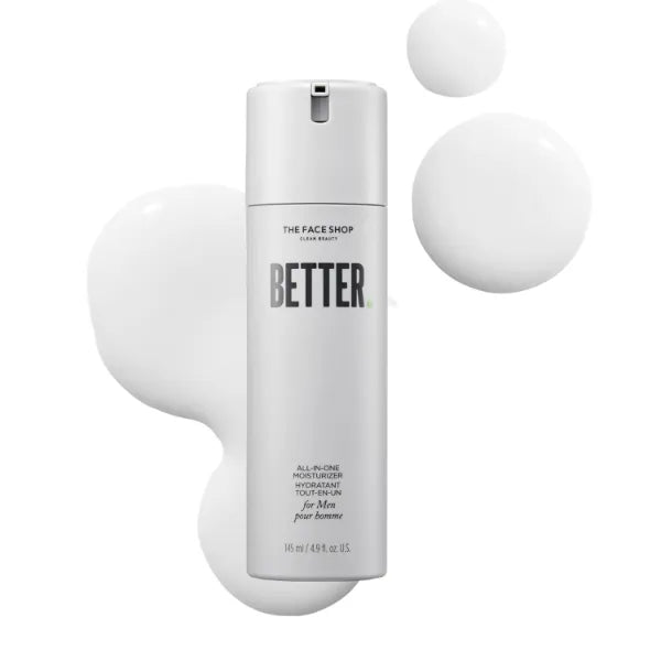 The Face Shop Better All-in-one Men Daily Face Moisturizer, Aftershave with Hyaluronic Acid & Niacinamide, Lightweight, Non-sticky Formula, Hydrates & Soothes Post-Shave Irritation, Korean Skin Care