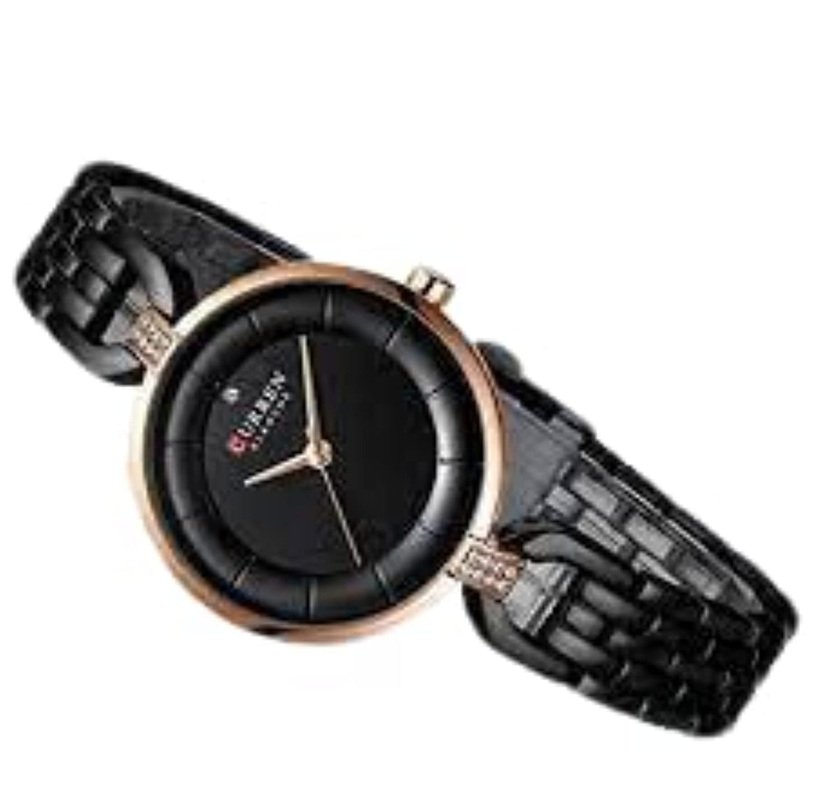 CURREN 9052 Women's Luxury Steel Mesh Wristwatch - Black