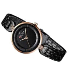 CURREN 9052 Women's Luxury Steel Mesh Wristwatch - Black