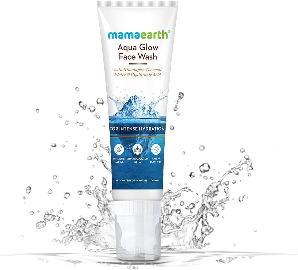 Mamaearth Aqua Glow Face Wash With Himalayan Thermal Water and Hyaluronic Acid for Intense Hydration – 100ml