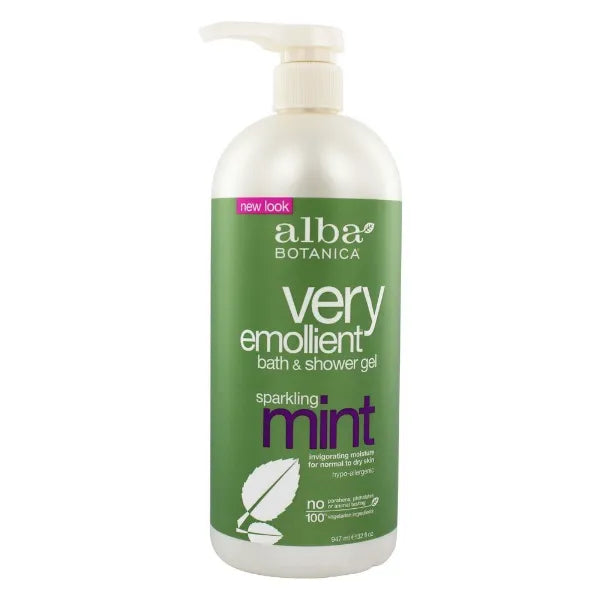 Alba Botanica Bath & Shower Gel, Mint, 32 Oz