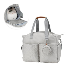 MOMIGO Breast Pump Bag - Baby Diaper Tote Bag with Laptop Sleeve Fit 15 Inch Laptop and Insulation Pocket, Fit Most Breast Pumps Like Medela, Spectra S1,S2 AVENT (Brown)
