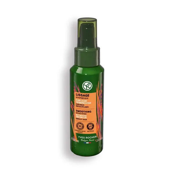 Yves Rocher Smoothing & Heat Protection Fluid with Rice Peptides All Hair Types – 100 ml /3.3 fl.oz