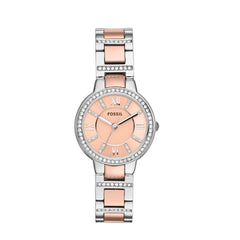 Fossil Women's Quartz Watch, Analog Display and Stainless-Steel Strap Two Tone