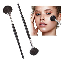 bold&beautiful Fan Shape Makeup Brush Set, 2 Pieces, for Facial Mask and Concealer Application