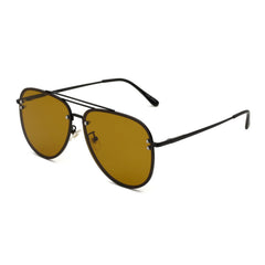 VIVIENFANG Premium Rimless Oversized Aviator Sunglasses for Women VF2203 - Black/Brown