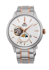 Orient Sun & Moon Watch Men's Automatic Hand Winding Elegant Steel or Leather Wrist Watch with Day and Night Function