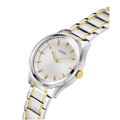 GUESS Men's 44mm Watch - Silver Tone Bracelet Blue Dial Silver Tone Case