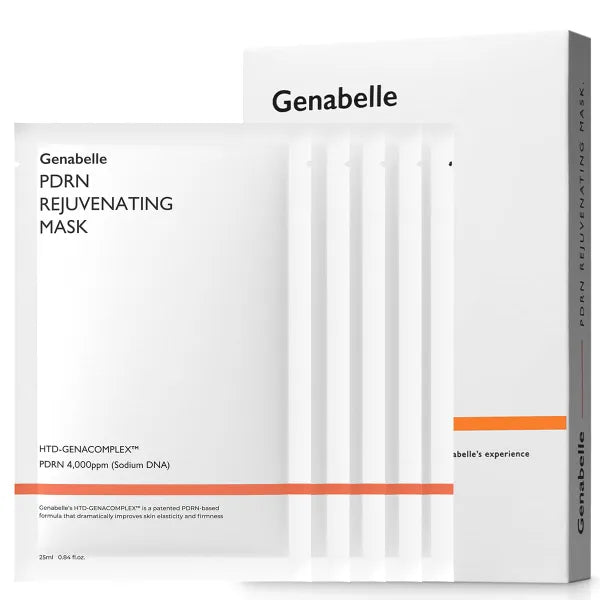 Genabelle PDRN Rejuvenating Mask Sheet - Lightweight Glass Skin & Toning Mask Sheet with PDRN, Niacinamide, Hyaluronic Acid, To Deeply Hydrate, Cool, and Visibly Plump the Skin, 0.84 fl oz (5ea)