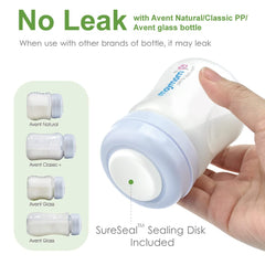 Maymom Wide-mouth Milk Storage Collection Bottle with SureSeal Sealing Disk; Can Replace Spectra S1 S2 Bottles, 6 pc (4.7Oz/140mL, 6pc)