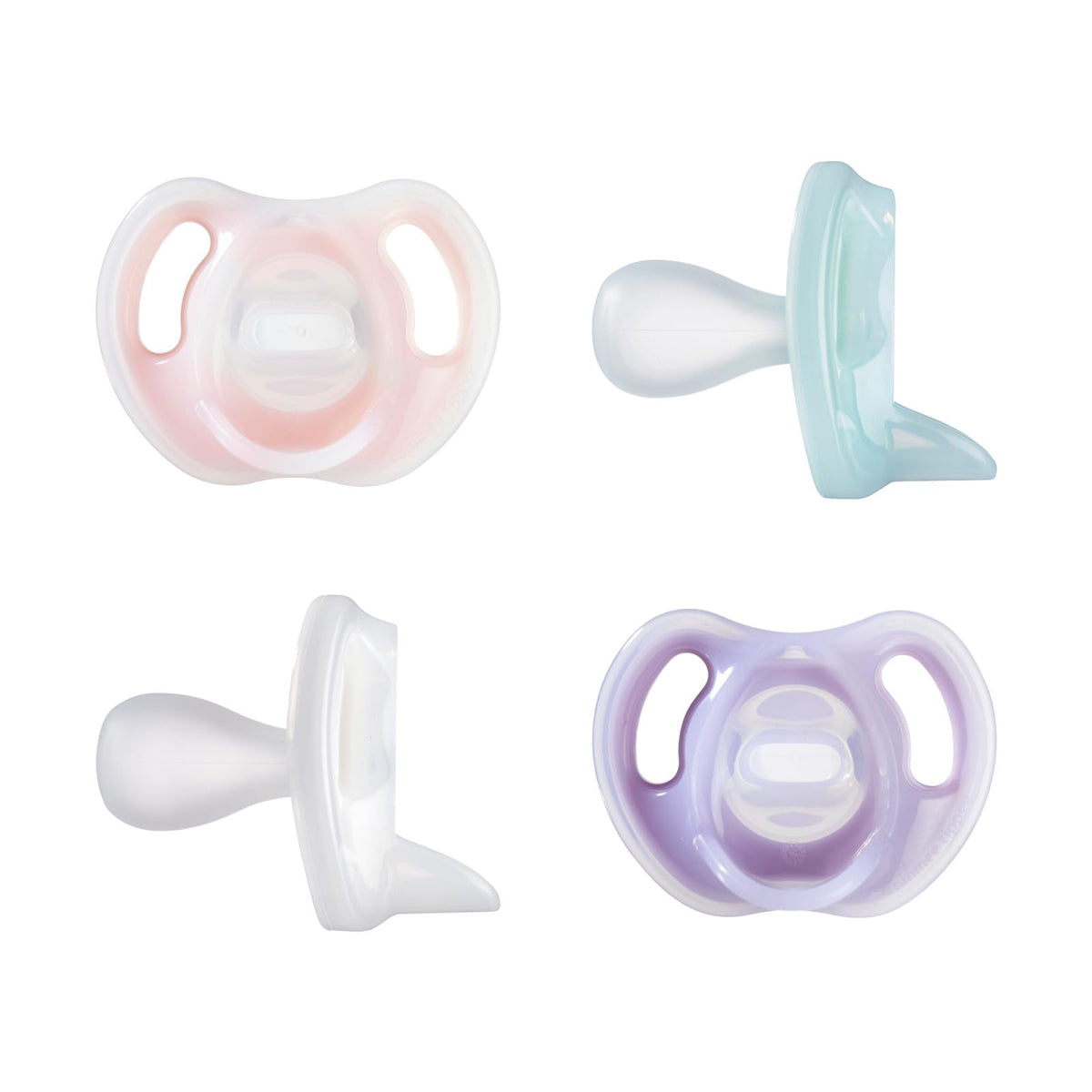 Tommee Tippee Ultra-Light Silicone Soother, Symmetrical Orthodontic Design, BPA-Free, One-Piece Design, 0-6m, Pack of 4 Dummies 1.0 Count, 4
