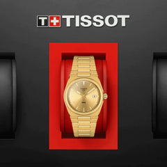 Tissot Unisex PRX 35mm 316L Stainless Steel case with Yellow Gold PVD Coating Quartz Watch, Yellow, Stainless Steel, 11 (T1372103302100)