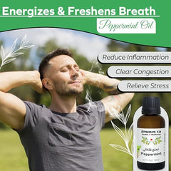 Drsous Ca Organic Peppermint Oil 30ml | 100% Pure Cold Pressed Peppermint Essential Oil for Hair & Skin care, Muscle & Joint Relief | Made in Palestine