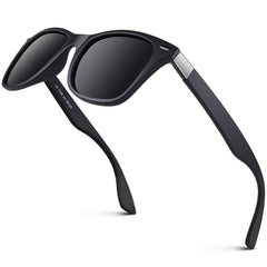 GQUEEN Classic Horn Rimmed Semi Rimless Polarized Sunglasses for Men Women GQO6