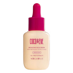 Coco & Eve Sunny Honey Bronzing Face Drops (Medium Glow), Natural Self-Tanning Face Drops. Hydrating Hyaluronic Acid, Sunless Indoor Self-Tanning (30ml)