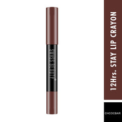 Swiss Beauty 12 Hrs. Stay Matte Lip Crayon, Chocobar, 3g - Long Lasting, Waterproof, Super Stay, Matte Finish Lip Crayon, Long Wear, Crayon Lipstick