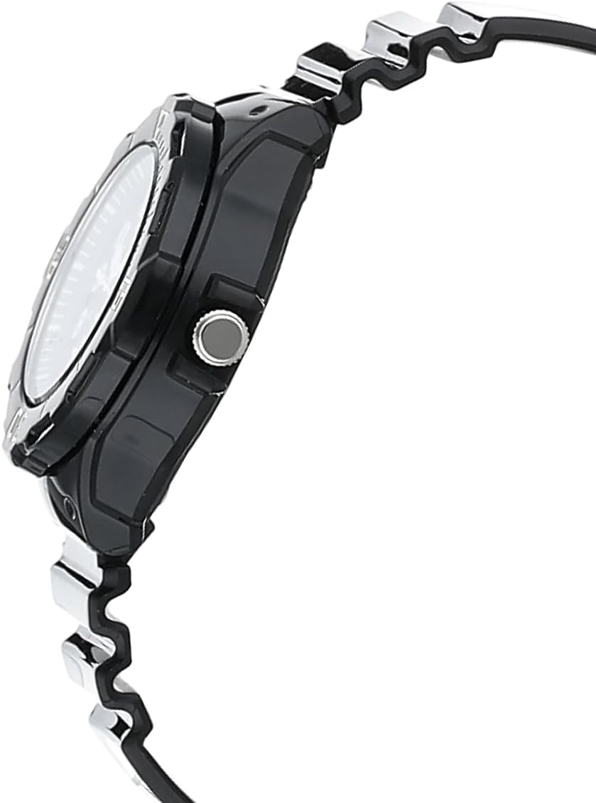 Casio Womens Quartz Watch, Analog Display and Resin Strap Black / Black / White