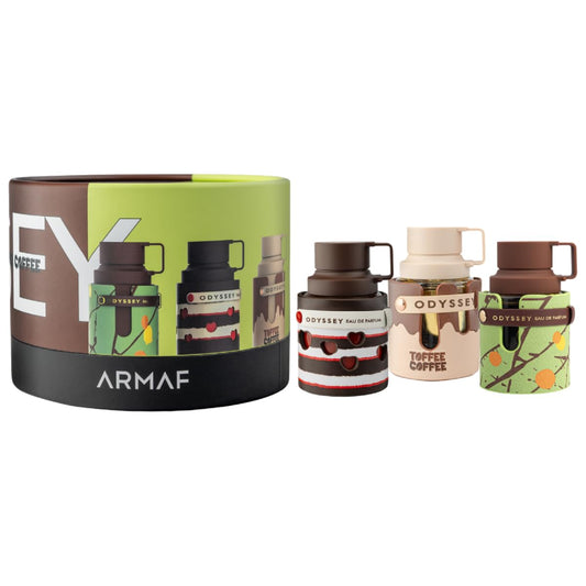 Armaf Wheel Of Odyssey Gourmand Eau De Parfum Gift Set For Unisex 30ML | Dubai Chocolat + Toffee Coffee + Black Forest | Perfumes For Men & Women | Oriental Vanilla Gourmand Fragrance Sets