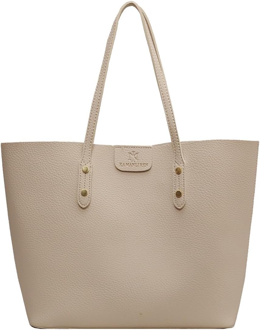 Women Tote Bags Soft Faux Leather Tote Purses and Handbags Ladies Tote Shoulder Bag, Big Capacity Handbag Lightweight - White