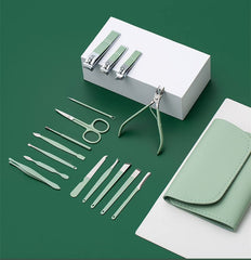 U-HOOME Manicure Set 16 in 1 Nail Clipper set, Personal Care Nail Clipper Kit Manicure Professional Manicure Pedicure Set for Thick Nails Men Women,Stainless Steel Nail Care Tools Grooming Kit