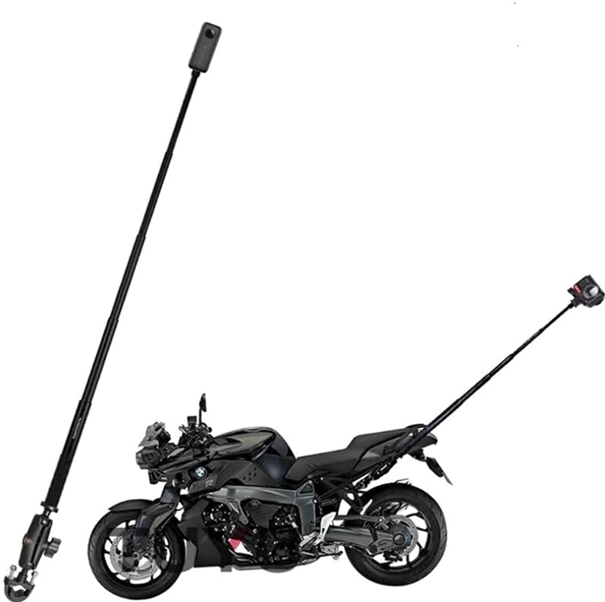 Karessories Motorcycle Selfie Stick Extension Arm Holder 360 Rotation Camera Mount Adjustable for Insta360, GoPro Hero, and other Action Camera (Mount1)