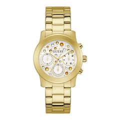 GUESS Gold-Tone Crystal Multifunction Watch